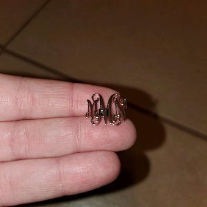 Brand New Sterling Silver Monogram Earrings "mNm"